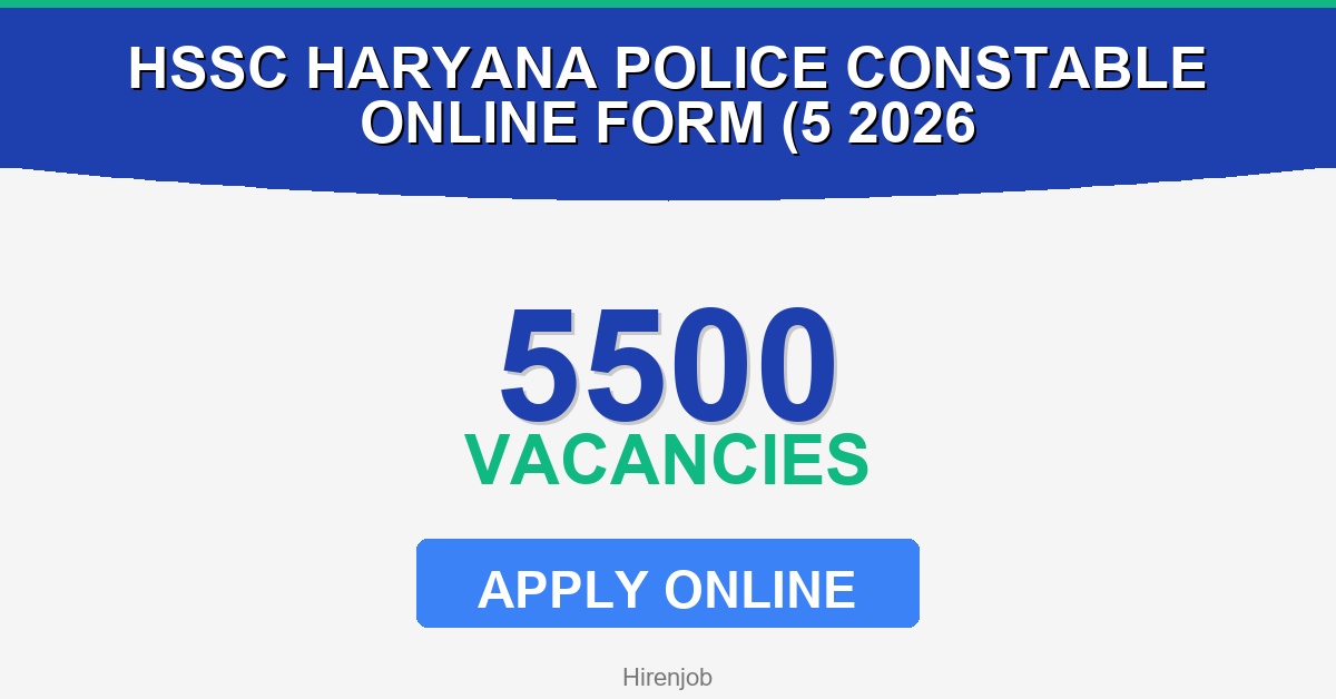 HSSC Haryana Police Constable Online Form (5500 Post) – Extend 2026 - Apply Now