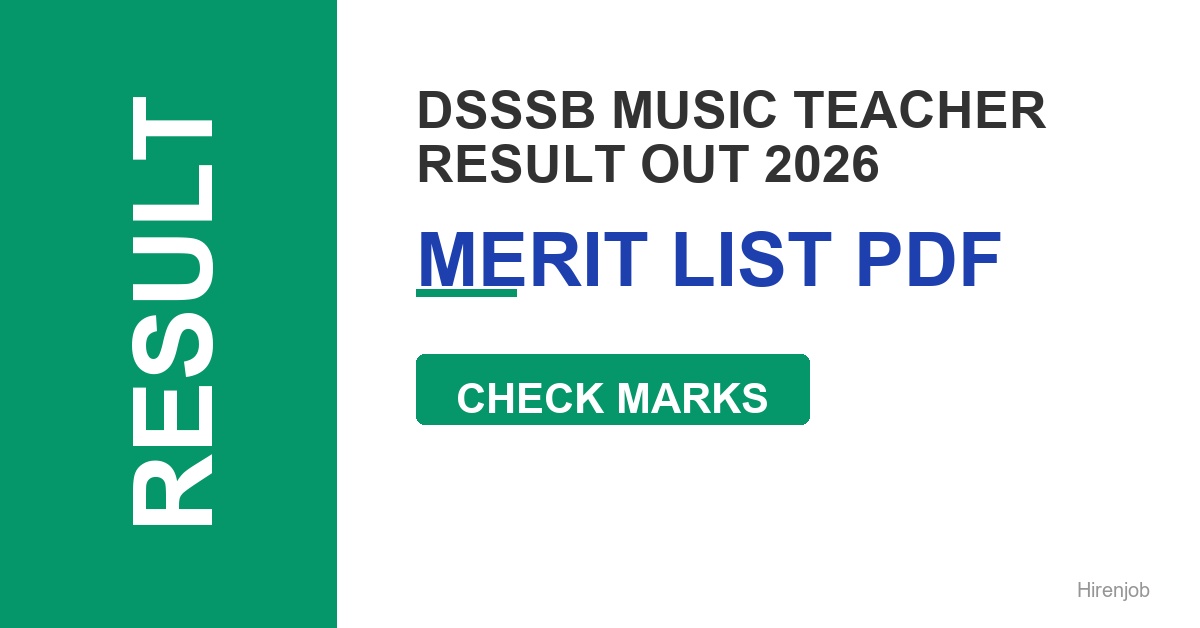 DSSSB Music Teacher Result Out - Check Score & Cut-off