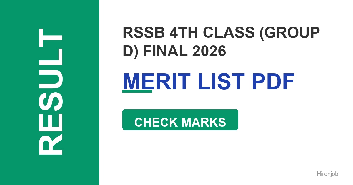 RSSB 4th Class (Group D) Final Answer Key Out - Check Score & Cut-off