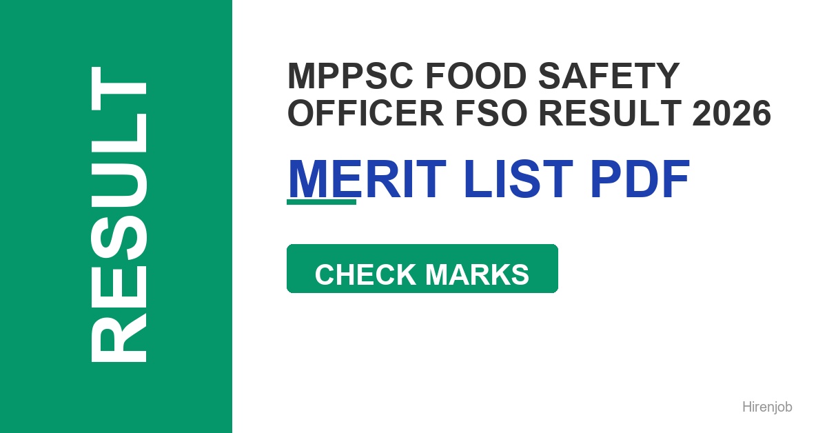 MPPSC Food Safety Officer FSO Result Out - Check Score & Cut-off