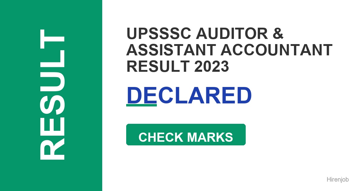 UPSSSC Auditor & Assistant Accountant 05/2023 Final Result Out - Check Score & Cutoff