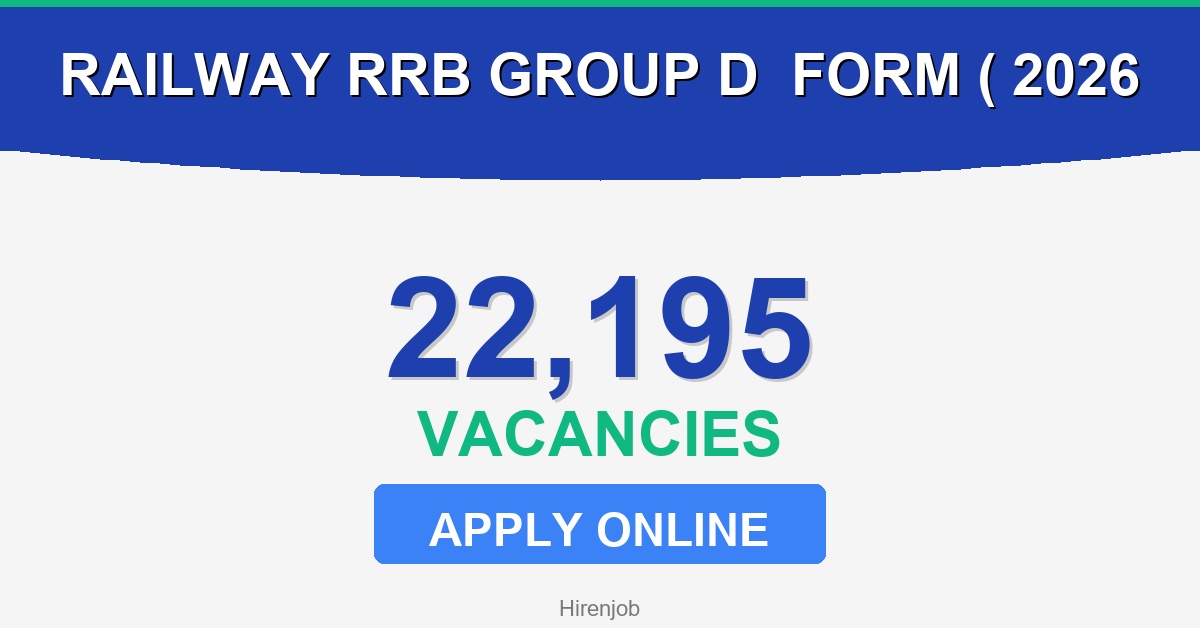 Railway RRB Group D Online Form (22,195 Posts) – Start 2026 Recruitment - Recruitment Open