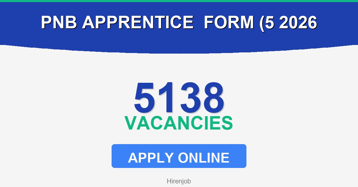 PNB Apprentice Online Form (5138 Posts) 2026 Recruitment - Recruitment Open