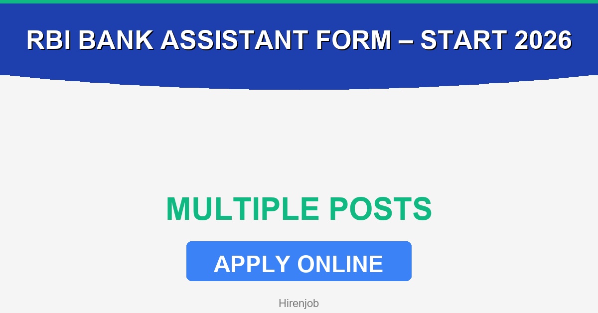 RBI Bank Assistant Online Form – Start 2026 Recruitment Open 1 RBI Bank Assistant Online Form – Start 2026 Recruitment - Recruitment Open