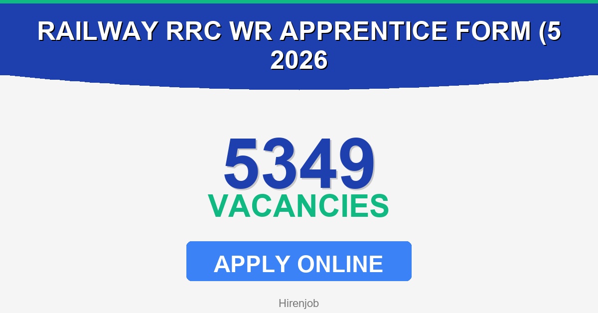 Railway RRC WR Apprentice Online Form (5349 Posts) 2026 Recruitment - Recruitment Open