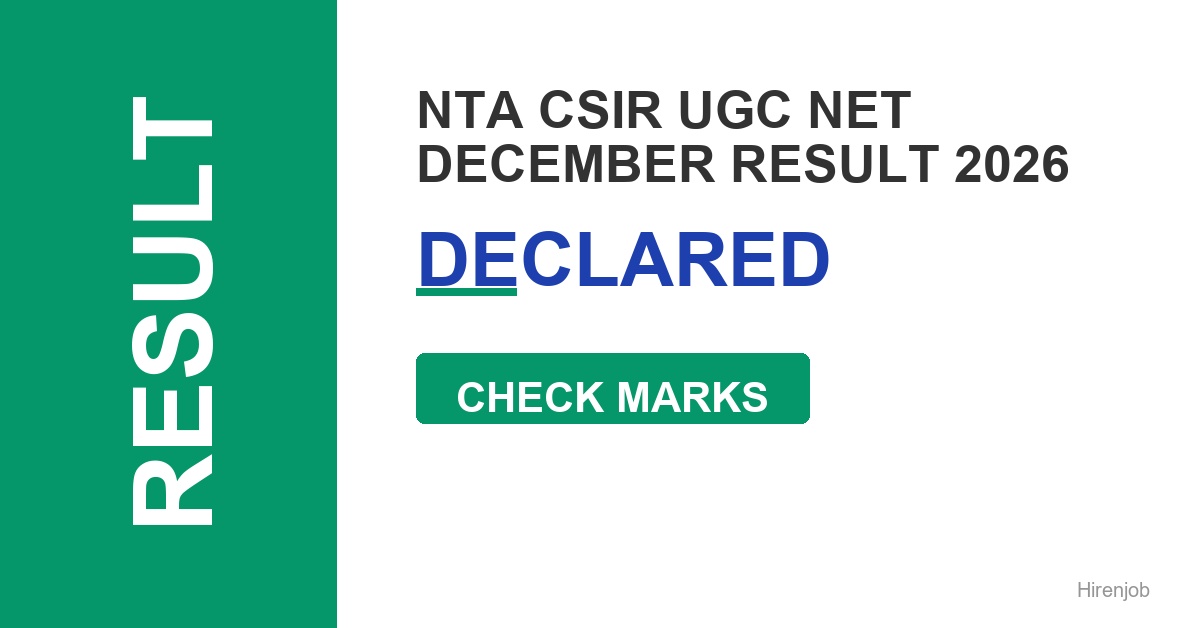 NTA CSIR UGC NET December Result Out - Check Score & Cutoff