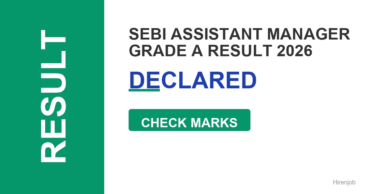 SEBI Assistant Manager Grade A Phase-I Score Card Result Out - Check Score & Cutoff
