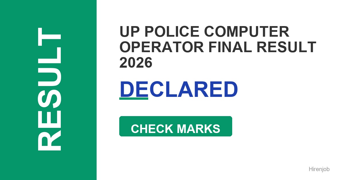 UP Police Computer Operator Final Result Out - Check Score & Cutoff