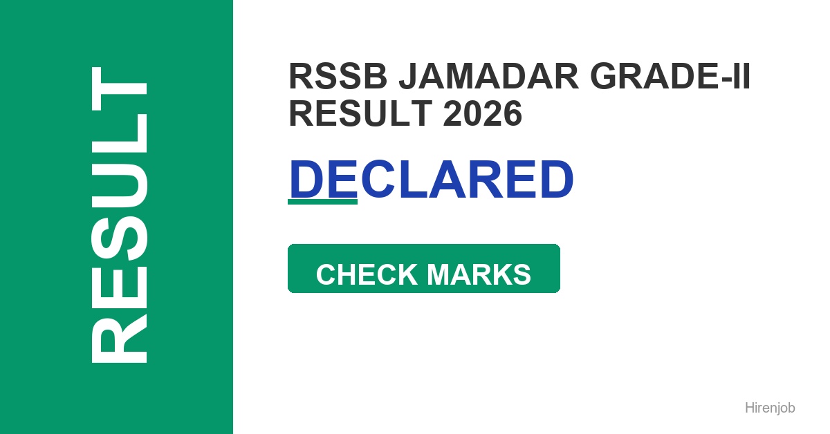 RSSB Jamadar Grade-II Result Out - Check Score & Cutoff