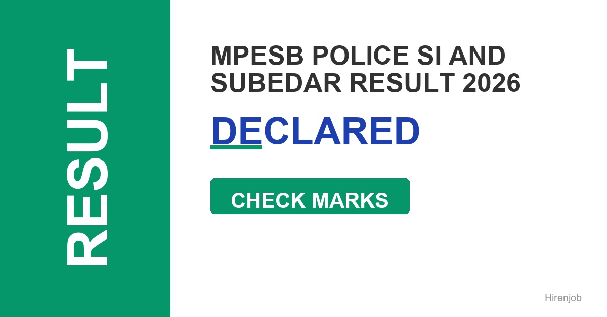 MPESB Police SI and Subedar Result Out - Check Score & Cutoff